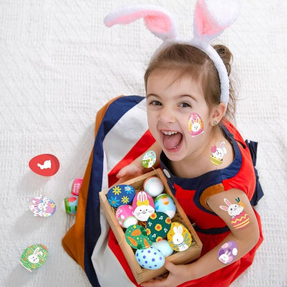 winthrop 240 Pcs Bulk Easter Temporary Tattoos for Kids, Waterproof Safety Individually Wrapped Tattoos Stickers, Best Choice for Easter Basket Stuffers, 60 Different Designs Bunny Egg Chicken