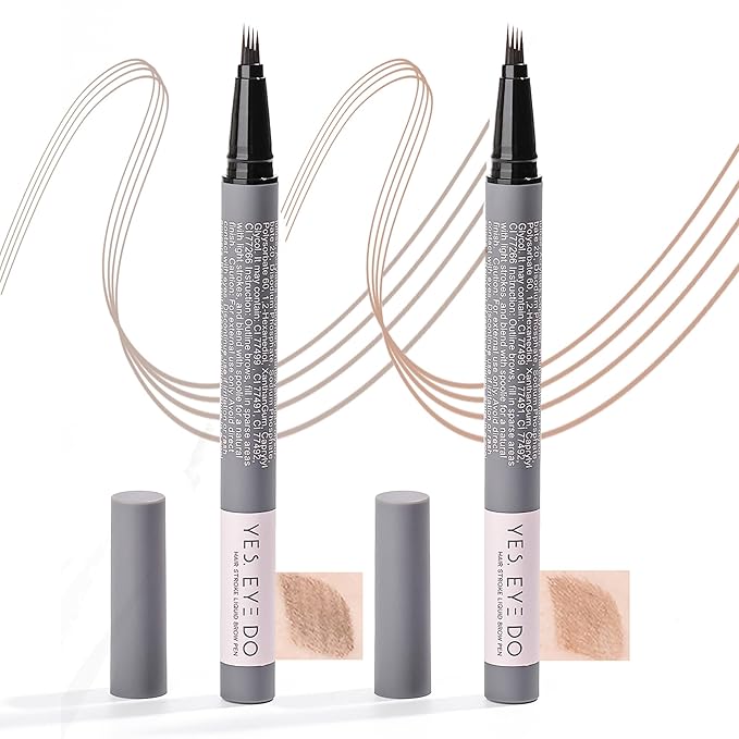 Light Gray & Light Taupe Eyebrow Pencil for Older Women with 4-Prong Precision Tip- Achieving Natural, Hair-Like Strokes, for Daily Use to Create Long-Lasting Defined Brows