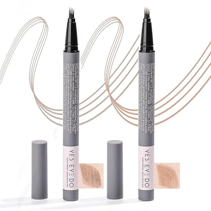 Light Gray & Light Taupe Eyebrow Pencil for Older Women with 4-Prong Precision Tip- Achieving Natural, Hair-Like Strokes, for Daily Use to Create Long-Lasting Defined Brows
