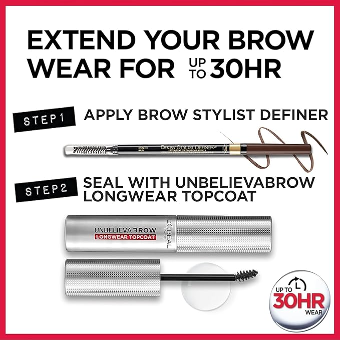 L'Oreal Brow Stylist Definer Waterproof Eyebrow Pencil, Light Brunette 0.003 Ounce (1 Count)