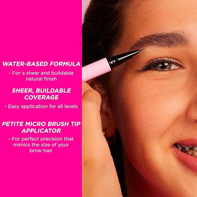 Petite 'n Pretty Best in Brow Makeup Kit - Featherlight Clear Mascara & Brow Gel, Eyebrow Pencil & Makeup Bag for Kids, Tweens and Teens – Natural, Clean, Non-toxic - Made in USA (Dark)
