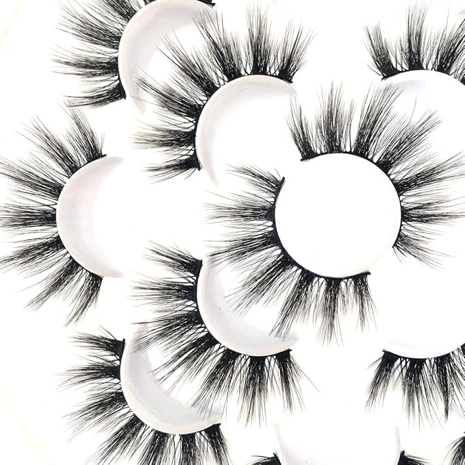 Sunniess 5D Volume False Eyelashes Faux Mink Soft Lashes Makeup Long Cross Handmade Reusable Fake Eyelashes
