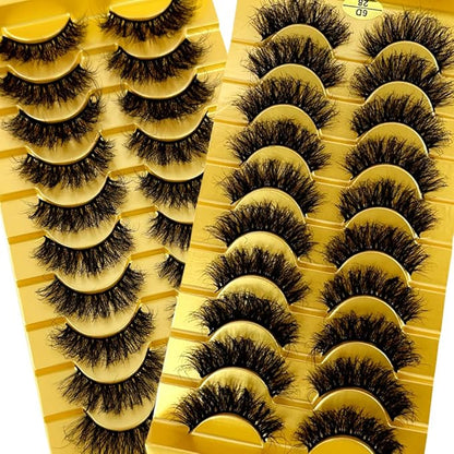 HBZGTLAD Soft Mink Eyelashes 3D Curl Winged End Eye Elongated Fake Lashes Thick Handmade Natural False Eyelash Messy Cross Lash Wholesale (6D28)