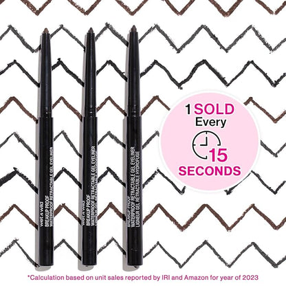 wet n wild Mega Last Breakup Proof Retractable Eyeliner - Ultra-Fine Brush, Waterproof,16-Hour Long-Lasting Wear - Cruelty-Free & Vegan - Black