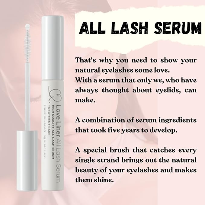 All Eye Lash Serum, Quick-Drying Japanes Serum for Lash Growth, Rich in Care Ingredients for Longer, Fuller, Thicker, 0.17 Oz/5g