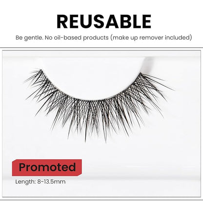 Promoted False Eyelashes - Natural Look - Soft Thin Clear Band - Manga Lashes