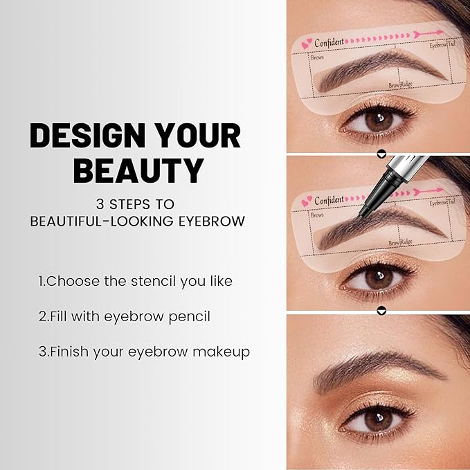 4Pcs Curved Eyebrow Pencils for Women Create Natural Hair Like Brows