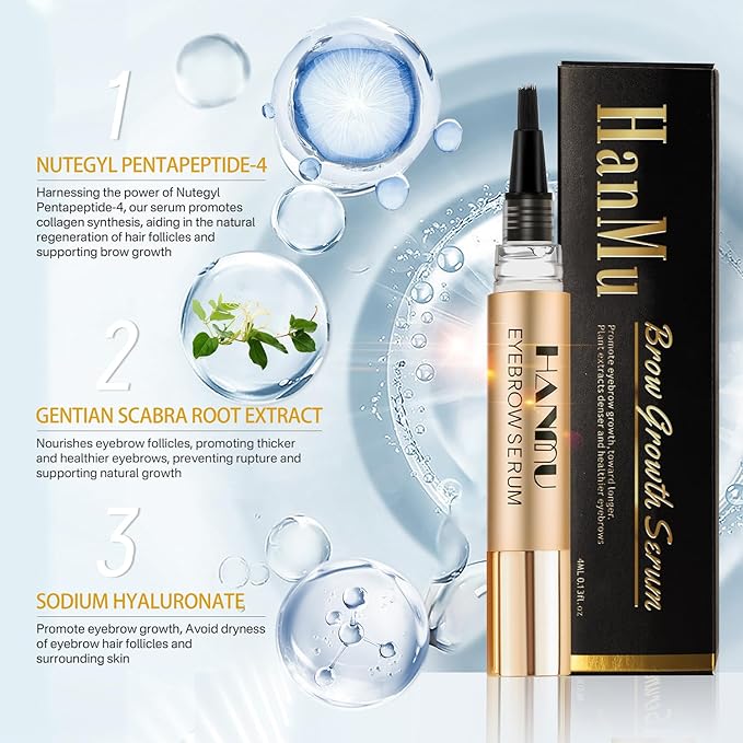 Eyebrow Growth Serum,For Rapid Enhancing Brow Growth Faster,Fuller,Thicker,Non Irritating Eye Brow Serum Enhancer 4ml