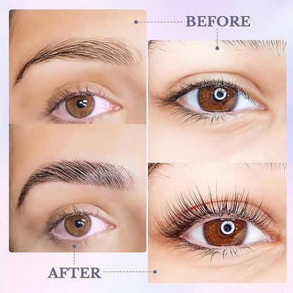 Libeauty Eyelash Lift Kit and Brow Lamination Kit 2 in 1, Lash Perm Lotion Sachet Disposable Quick Curling Perming Use at Home or Salon Lash Lifting System - Updated Version