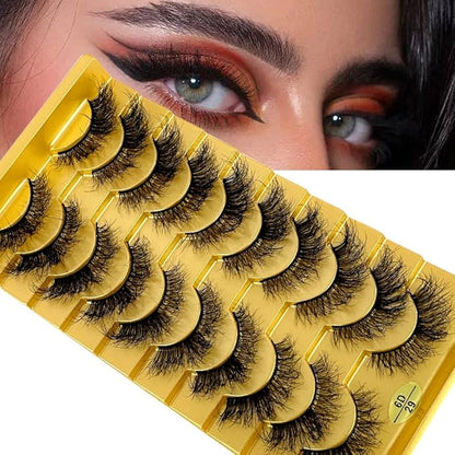 HBZGTLAD Soft Mink Eyelashes 3D Curl Winged End Eye Elongated Fake Lashes Thick Handmade Natural False Eyelash Messy Cross Lash Wholesale (6D29)