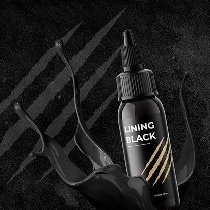 Lining Black Tattoo Ink by Monsters Ink, a Dynamic Lining Black Tattoo Ink That Creates Crisp, Solid Lines (Lining Black, 1oz)