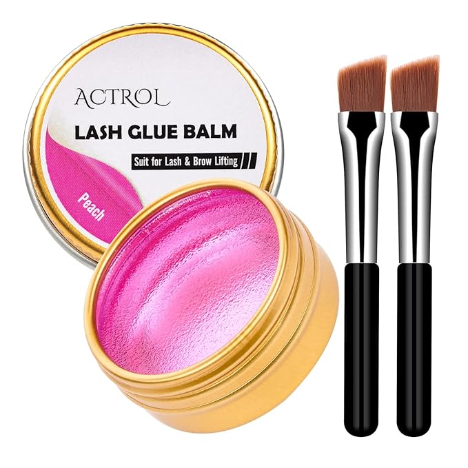 Lash Lift Glue Balm Eyelash Lifting Perm Peach Strong Hold Lash&Brow Perm Glue Balm Brow Adhesive Powerful Sticky Brow Lamination 0.35Oz/10G