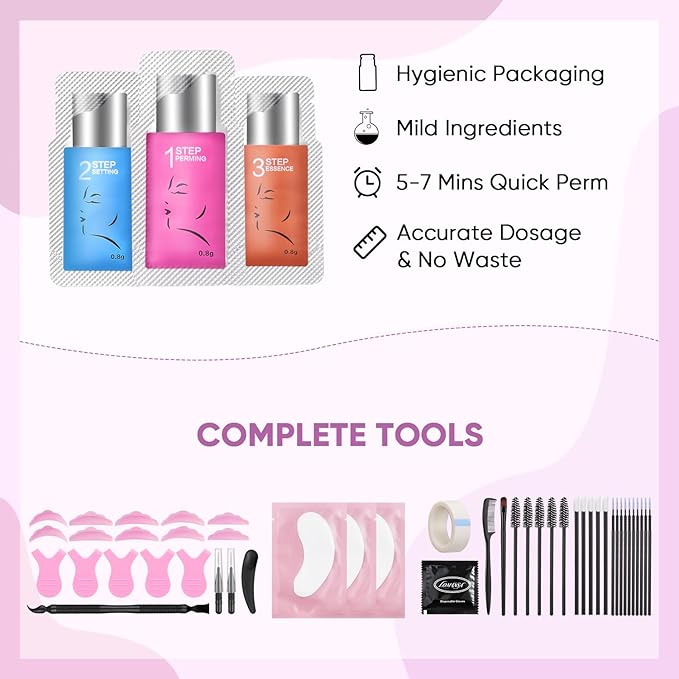 Lash Lift Kit - Easy to Use Salon-Quality Eyelash Perm Kit with Full Tools