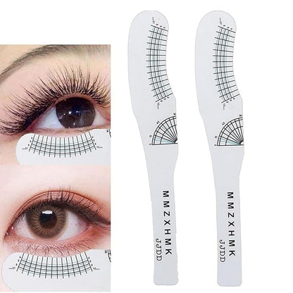 6 Pcs Eyebrow Ruler, Disposable Eyelash Measuring Ruler Eyelash Stencils Ruler Eyelashes Length Curling Degree Ruler Professional Lashes Symmetrical Positioning Extension Styling Tool