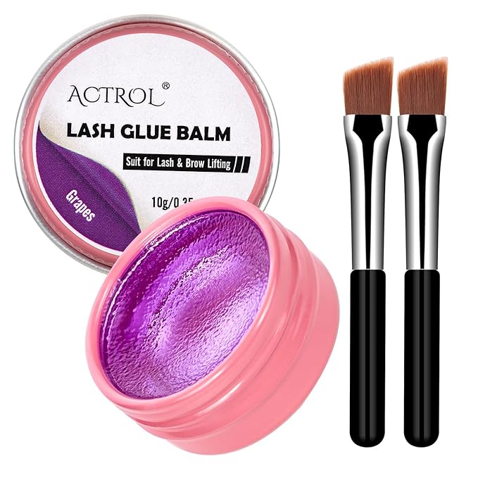 Lash Lift Glue Balm Eyelash Lifting Perm Grapes Strong Hold Lash&Brow Perm Glue Balm Brow Adhesive Powerful Sticky Brow Lamination 0.35Oz/10G