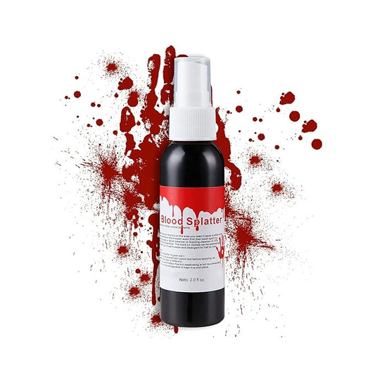 CAHIUYOA Fake Blood Makeup Spray,Fake Blood Special Effects Makeup,Halloween SFX Makeup,Blood Splatter for Zombie Monster Vampire Clown Cosplay Makeup 2.1Oz(60ml)