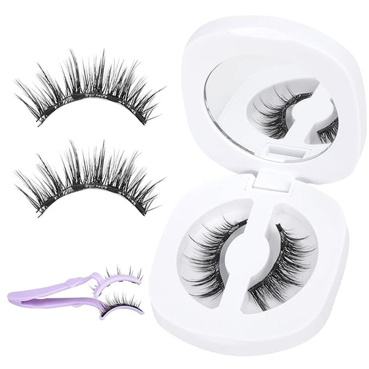 Natural Lashes Magnetic Eyelashes without Eyeliner No Glue Needed Magnet Lash with Applicator Strip Reusable Eyelash Magnetc 1 Pair