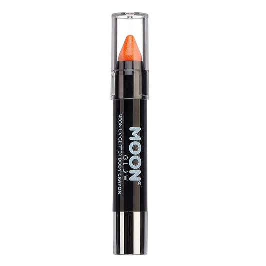 Neon Uv Glitter Body Crayons, Orange, 3.5g Single