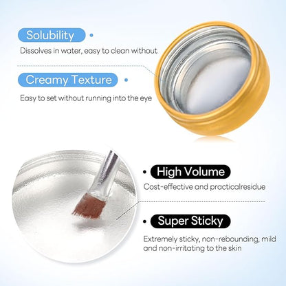 Lash Lift Glue Balm Eyelash Unscented Lifting Perm Strong Hold Lash&Brow Perm Glue Balm Brow Adhesive Powerful Sticky Brow Lamination 0.35Oz/10G