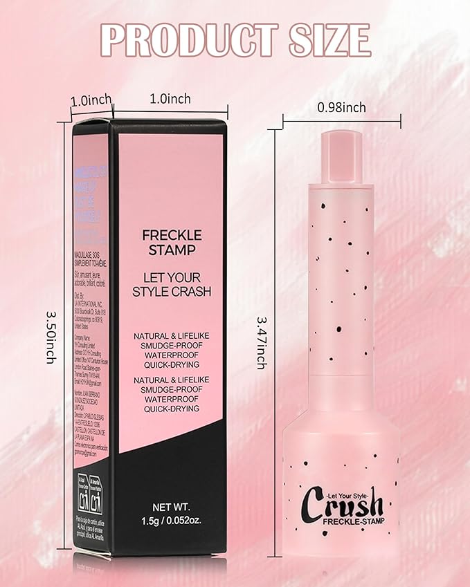 Freckle Stamp, Natural Realistic Faux Freckles Pen, Long Lasting Waterproof Quick Dry Magical Fake Freckle Stamp Marker, Get Sun-kissed Stars Makeup in One Press, Makeup Gift for Women Girl - 01 Light
