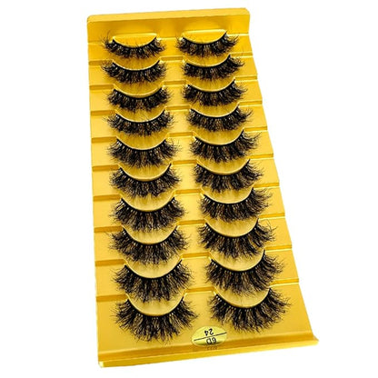 HBZGTLAD Soft Mink Eyelashes 3D Curl Winged End Eye Elongated Fake Lashes Thick Handmade Natural False Eyelash Messy Cross Lash Wholesale (6D24)