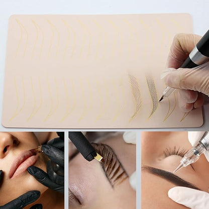 3 pcs Thicken Two sides Microblading Practice Silicon Skin Perfect for Permanent Makeup and Microblading Nano brows ombre Brow practice (Mix 1)