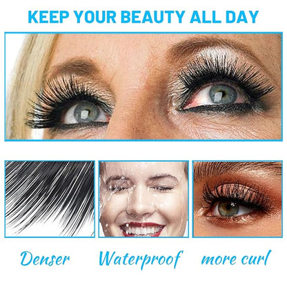 Mascara for Older Women 60 Plus & Black+Brown Ayky Long Wear Gel Eyeliner Set, Hypoallergenic Volumizing Mascara, Waterproof Smudge Proof Eyeliner Gel