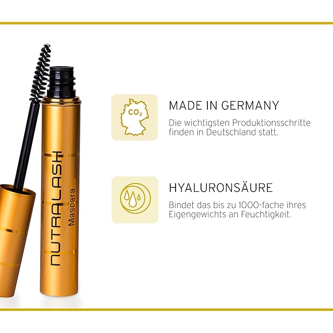 Nutralash - Mascara and Eyelash Formula 2.0 Set I Mascara for Maximum Volume & Eyelash Growth Serum for Longer Lashes I Nourishing Jet Black Mascara with Hyaluronic Acid I 5ml & 1ml