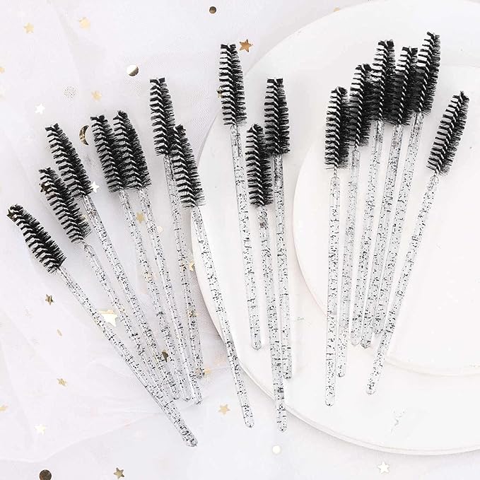 Tbestmax 2000 Disposable Mascara Wands Eyelash Brush Spoolies for Eyebrow Eye Lash Extension Black