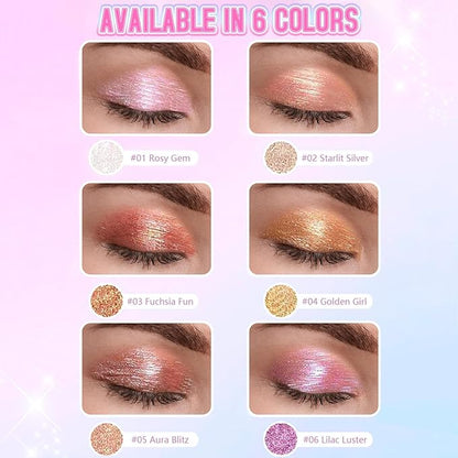 Crystal Jelly Glaze Eyeshadow Stick: Long Lasting Glitter Eye Shadow - Lightweight Highlighter Stick - Shimmering Skin Makeup for Eye, Body, Lip and Leg (04 Golden Girl)