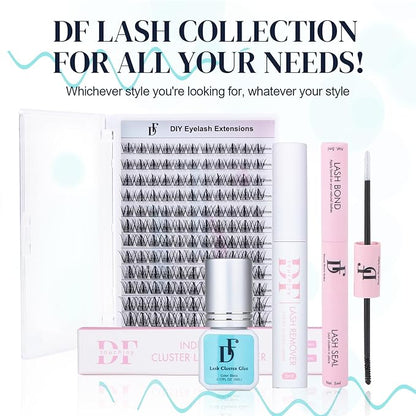 Lash Cluster Glue 1 Week Retention Sensitive DIY Lashes Extension Glue Low Fume Individual Eyelash Adhesive 5s Drying Time Waterproof Eyelashes Bond for Self Application