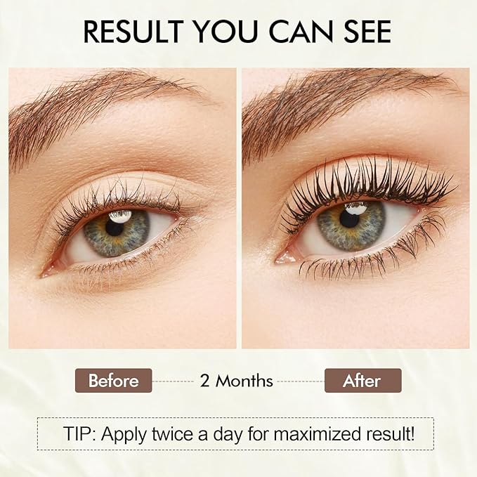 Eyelash Growth Serum - Fuller & Longer Looking Eyelashes Lash Enhancing Serum, Voluminous Lengthening Natural Lash Enhancer, Vegan & Cruelty-Free (Silver)