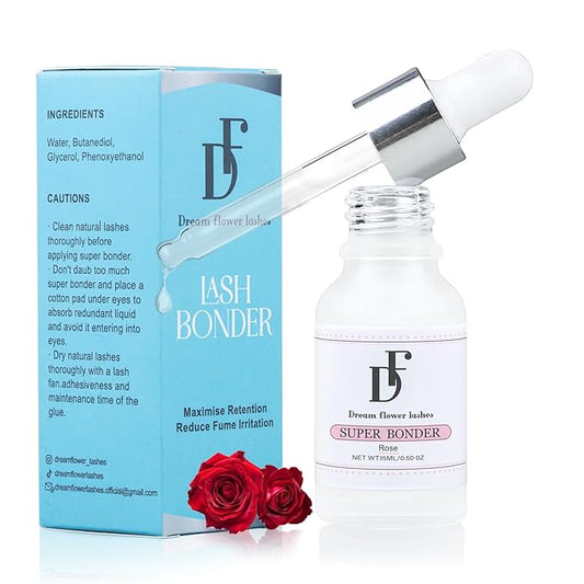Lash Bonder for Eyelash Extensions Super Bonder for Lashes Extensions Glue Accelerator Adhesive Companion Waterproof Lash Bond Sealant Reduce Fumes 15ml-Blue Rose