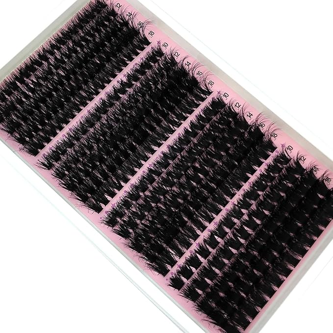 HBZGTLAD Fluffy Cluster Lashes 40D60D80D100D120D Natural Thick Eyelash Clusters D Curl Individual Lashes DIY Eyelashes Extension (80D100D120D160D)