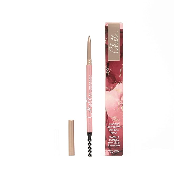 Chella Good Drama Vegan Mascara and Eyebrow Pencil Bundle, Luscious Light Brown