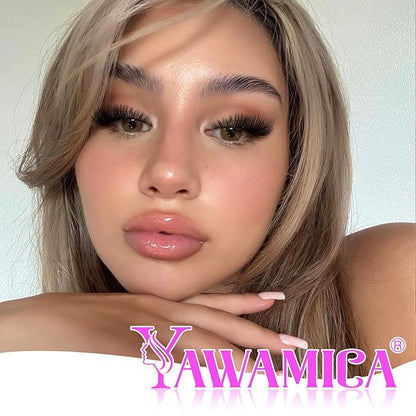 Yawamica Fluffier Lash Extension Kit Thick 200D Volume Eyelash Extension Kit 14-20mm Wispy Lash Clusters Kit D Curly Individual Lashes with Bond and Seal lash Tweezers DIY Cluster Eyelash Extensions