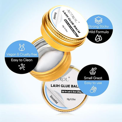 Lash Lift Glue Balm Eyelash Unscented Lifting Perm Strong Hold Lash&Brow Perm Glue Balm Brow Adhesive Powerful Sticky Brow Lamination 0.35Oz/10G