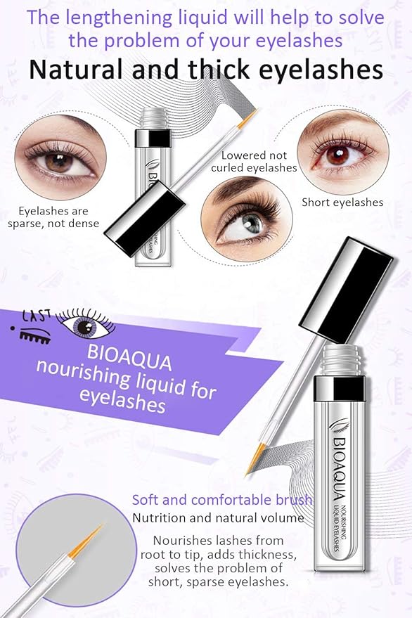 BIOAQUA Eyebrow Eyelashes Hairline Beard Lengthening Liquid Soft Brush Thickness Nourishing Elastic Moisturizing Natural Plant Extracts