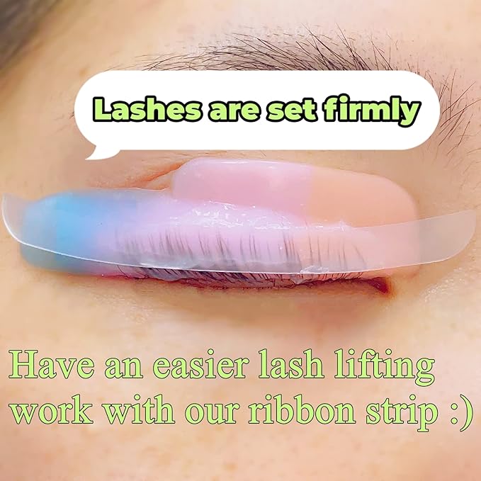 Silicone Ribbon Lash Lift Ribbons Reusable Eyelash Perm Stripe Cover Lami-Lamination eyelash Lifting Compensator 12 pairs Tapes Set Eyelashes On the Lash Perm Shield Rod firmly Neon Colors