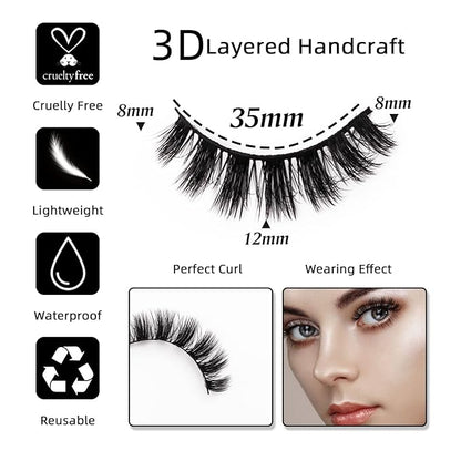 Cat Eye Natural Lashes Wispy False Eyelashes Short Fluffy Fake Lashes - 7 Pairs, ZG81