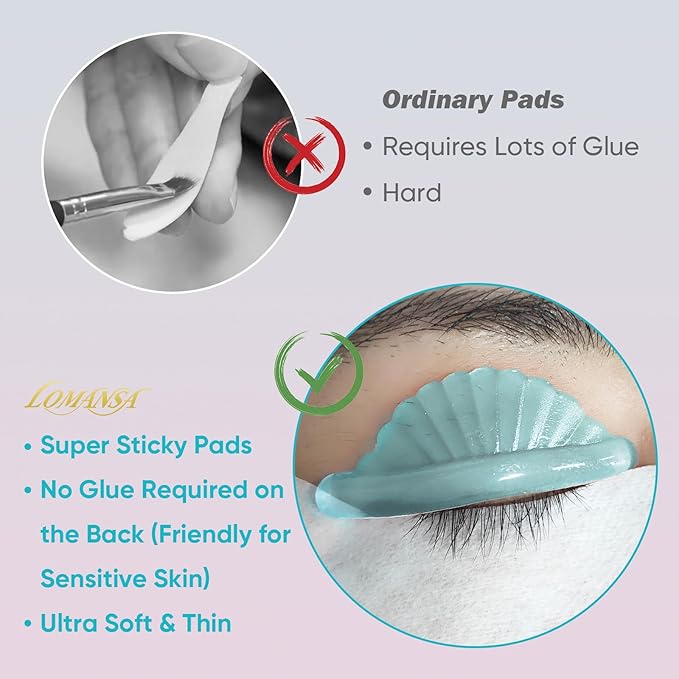 Lash Lift Pads Silicone Eyelash Lift Pads Super Sticky Soft Perfect with Lash Lift Balm Glue Reusable Lash Lifting Pads (Blue)