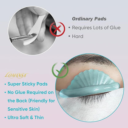Lash Lift Pads Silicone Eyelash Lift Pads Super Sticky Soft Perfect with Lash Lift Balm Glue Reusable Lash Lifting Pads (Blue)