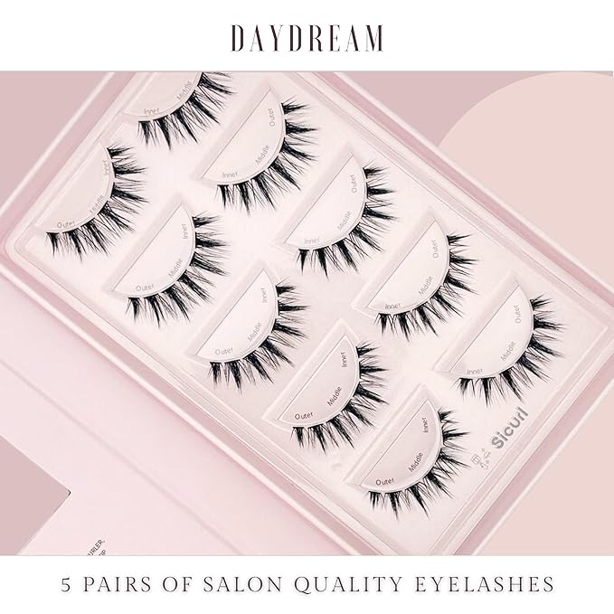 The Daydream wispy Lashes Clusters - Eyelash Extension Clusters Kit-Natural Look Eyelashes - Doll Eye Spiky Anime Lashes -Easy to Apply-Hybrid Salon Style Lashes-5 Sets Of Lashes