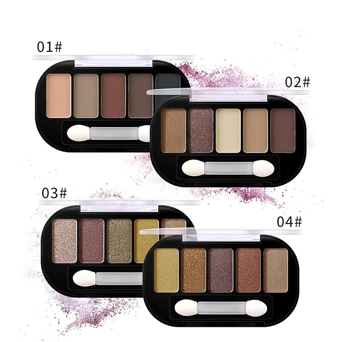 Dusty Rose Neutrals Eyeshadow Palette 5-Color | Highly Pigmented Matte&Shimmer Makeup, All-Day Wear Blendable Compact for Day/Night Looks, Vegan Cruelty-Free, Travel-Friendly Smudge-Proof