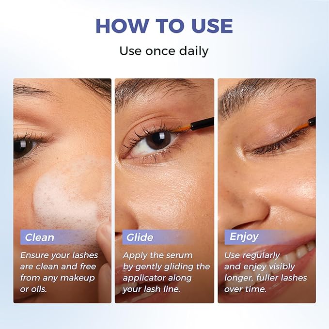 SACE LADY Eyelash Growth Serum for Longer Thicker and Fuller Lashes, Lash & Brow Enhancing Serum with Natural & Gentle Formula No Darken Eyelids, Eyelash Extensions 3ml