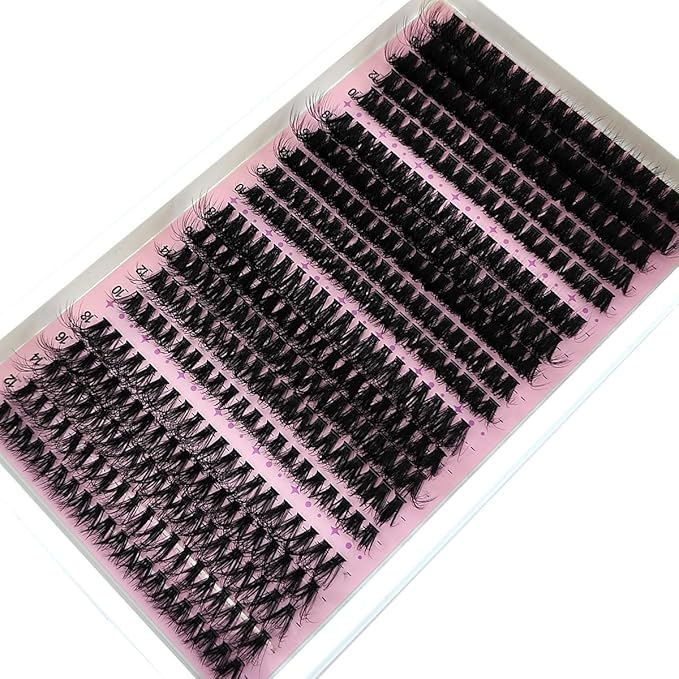 HBZGTLAD Fluffy Cluster Lashes 40D60D80D100D120D Natural Thick Eyelash Clusters D Curl Individual Lashes DIY Eyelashes Extension (40D60D80D100D)
