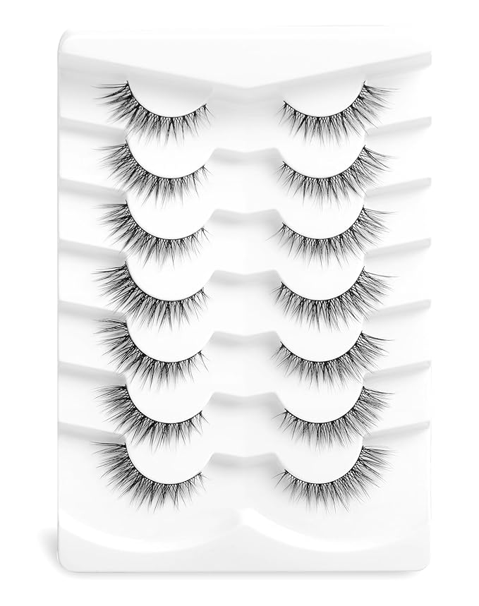 Natural Lashes Wispy Eye Lashes Pack Natural Eyelashes False Eyelashes Natural Look Fake Lashes for Small Eyes 13mm K36