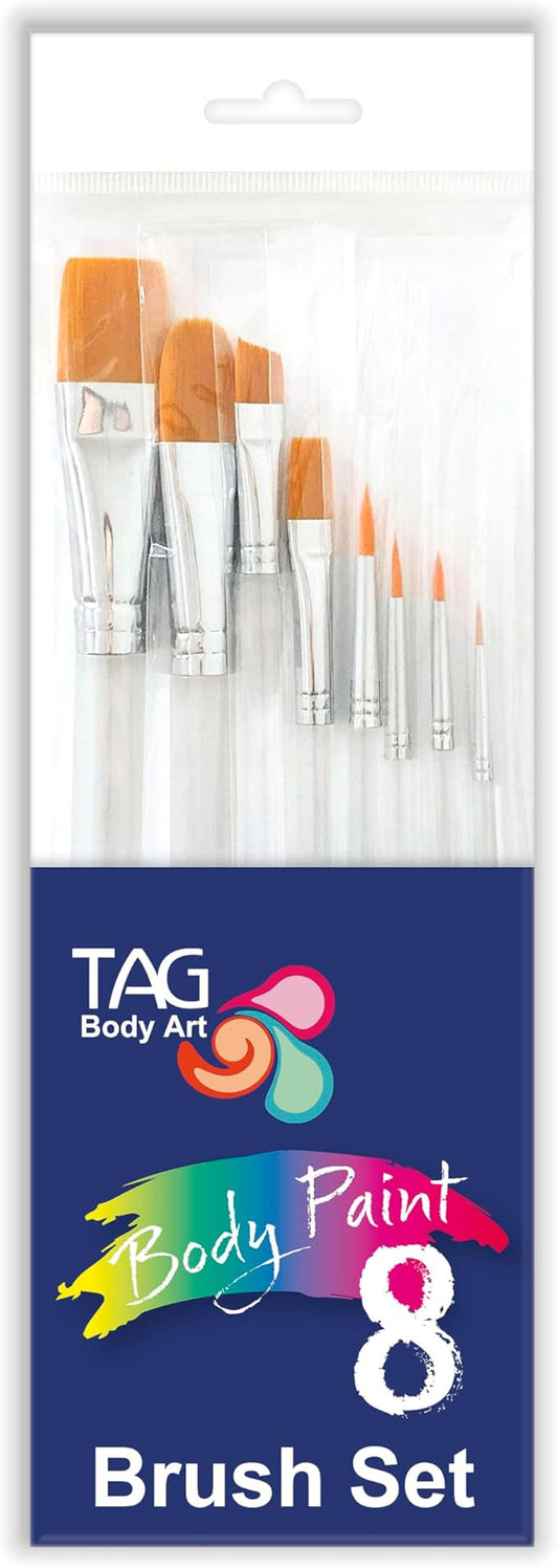 TAG Body Art Face and Body Paint Brush Set 8 Piece