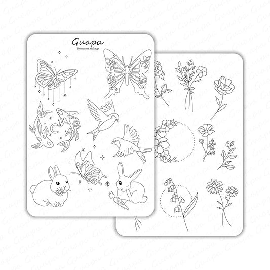 2 Pcs Tiny Tattoo Practice Skins, Small Deluxe Mini Silicone Finger Semi Permanent Tattoo Latex Pad for Training (Tiny #2 - White Pad -2PCS)