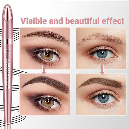 2024 New Eyebrow Microblading Pen, New 3D Waterproof Microblading Eyebrow Pencil Contouring Pen, 4-Tipped Precise Brow Pen, Long-Lasting Natural Fine Stroke Eyebrow Pen (a-black)